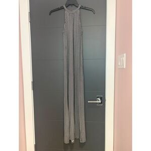 Old‎ Navy Womens XS Black White Floral Geometric Halter Neck Maxi Dress